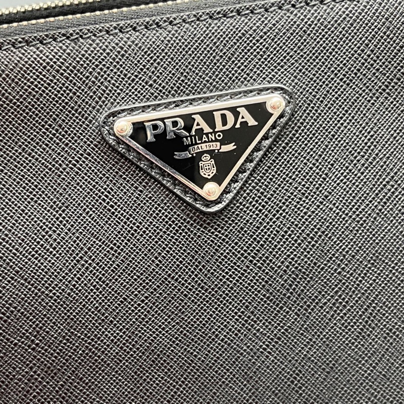 98新Prada 黑色十字紋休閒公文包 尺寸40*29-6