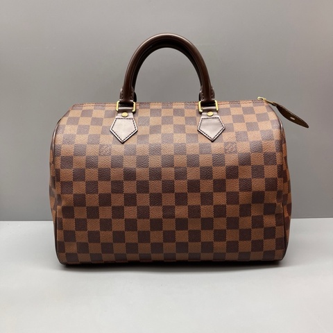 97新Louis Vuitton棕棋盤格speedy 30枕頭包 尺寸30*21