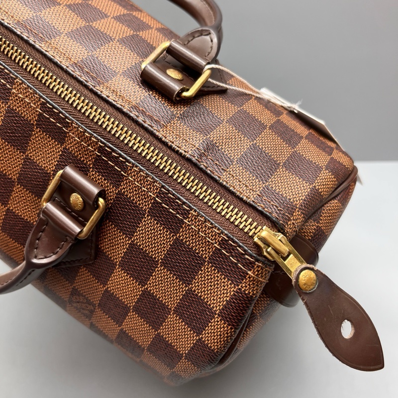 97新Louis Vuitton棕棋盤格speedy 30枕頭包 尺寸30*21-6