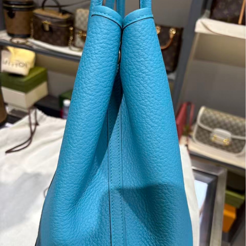 🌈Hermes🩵Garden Party 36🌟藍色銀扣🩵99.5新閑置🌈Negonda皮🌟花園包🌟愛馬仕🌟-3