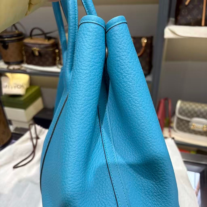 🌈Hermes🩵Garden Party 36🌟藍色銀扣🩵99.5新閑置🌈Negonda皮🌟花園包🌟愛馬仕🌟-4