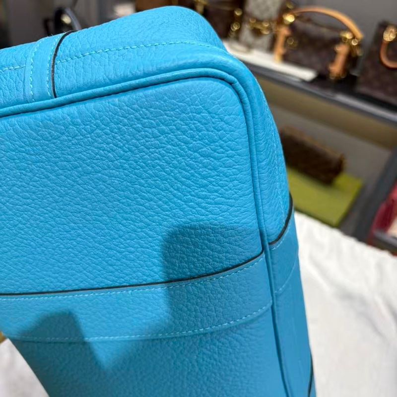 🌈Hermes🩵Garden Party 36🌟藍色銀扣🩵99.5新閑置🌈Negonda皮🌟花園包🌟愛馬仕🌟-6