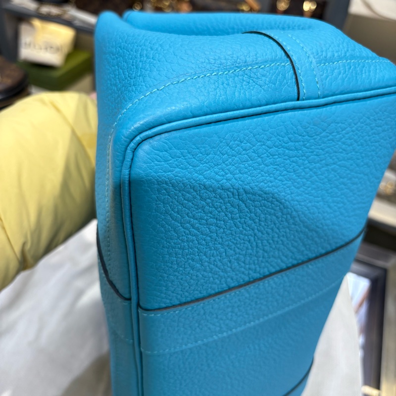 🌈Hermes🩵Garden Party 36🌟藍色銀扣🩵99.5新閑置🌈Negonda皮🌟花園包🌟愛馬仕🌟-7