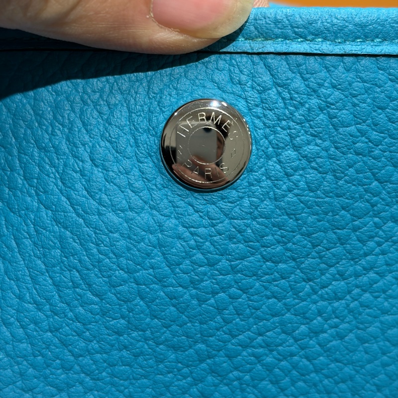 🌈Hermes🩵Garden Party 36🌟藍色銀扣🩵99.5新閑置🌈Negonda皮🌟花園包🌟愛馬仕🌟-9