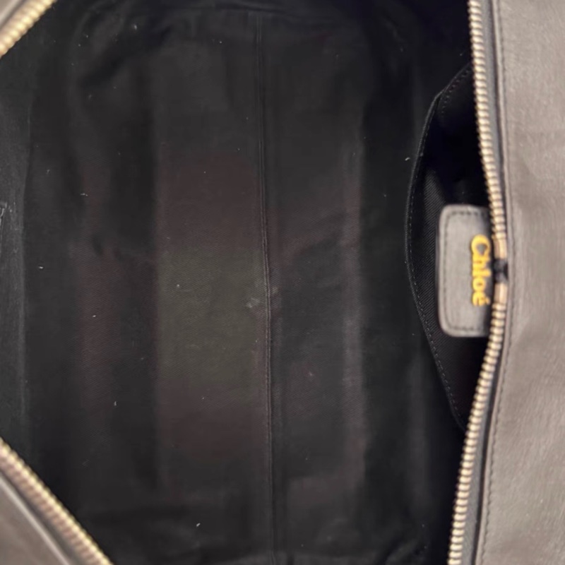 Chloe Paddington鎖頭包牛皮純色旅行手提包 黑色-6