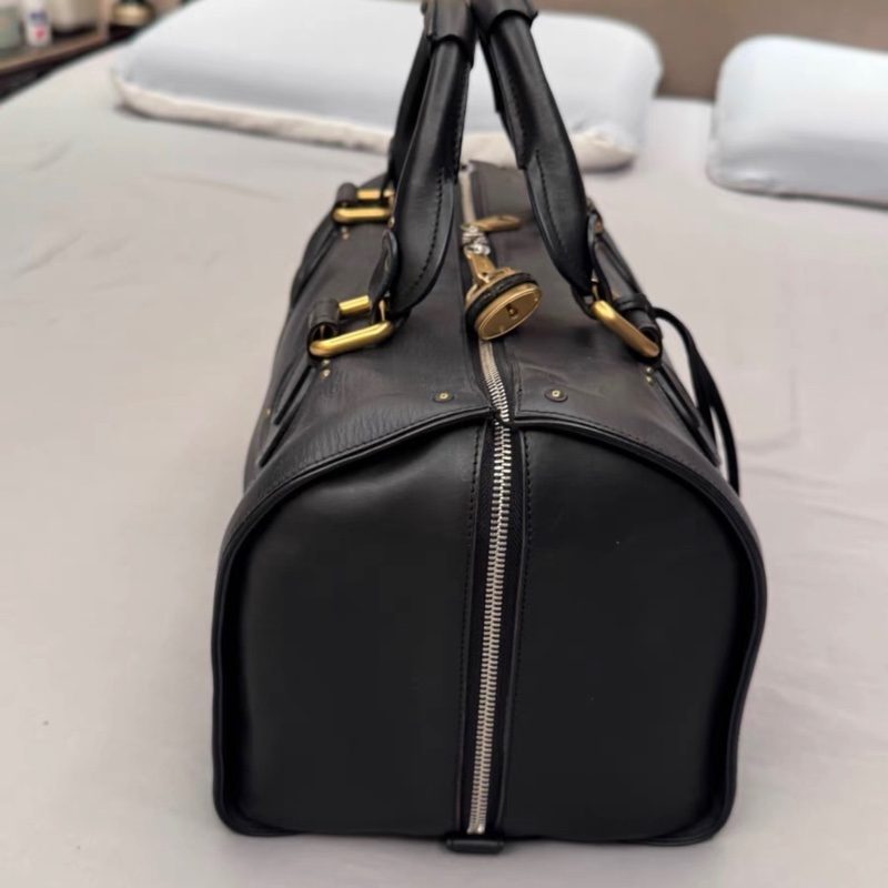 Chloe Paddington鎖頭包牛皮純色旅行手提包 黑色-11