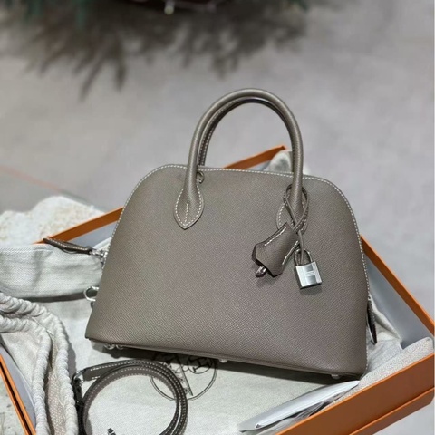 Hermes 保齡球包 25公分大象灰銀扣epsom皮 全新閒置配件塵袋盒子
