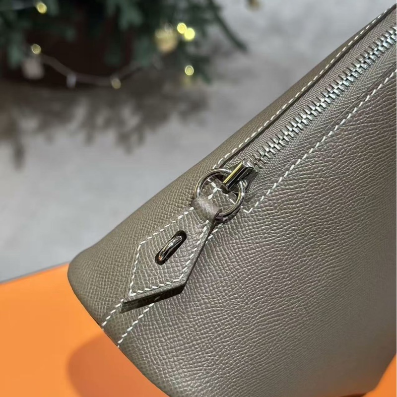 Hermes 保齡球包 25公分大象灰銀扣epsom皮 全新閒置配件塵袋盒子-4