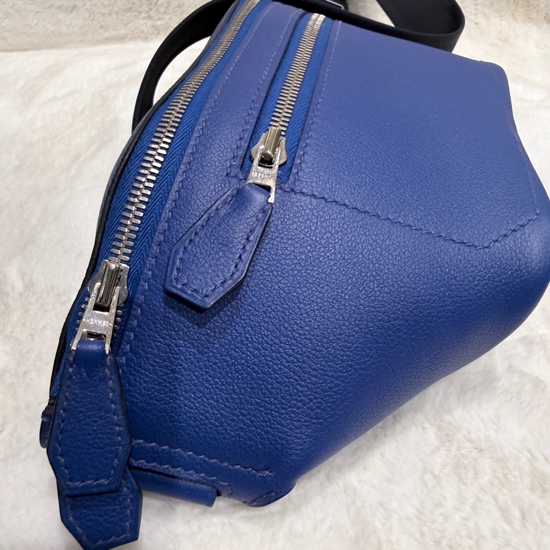 Hermes✨藍色胸包腰包 C刻-12