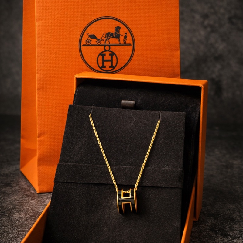 HERMÈS Hermes h pop 黑色金鏈-0