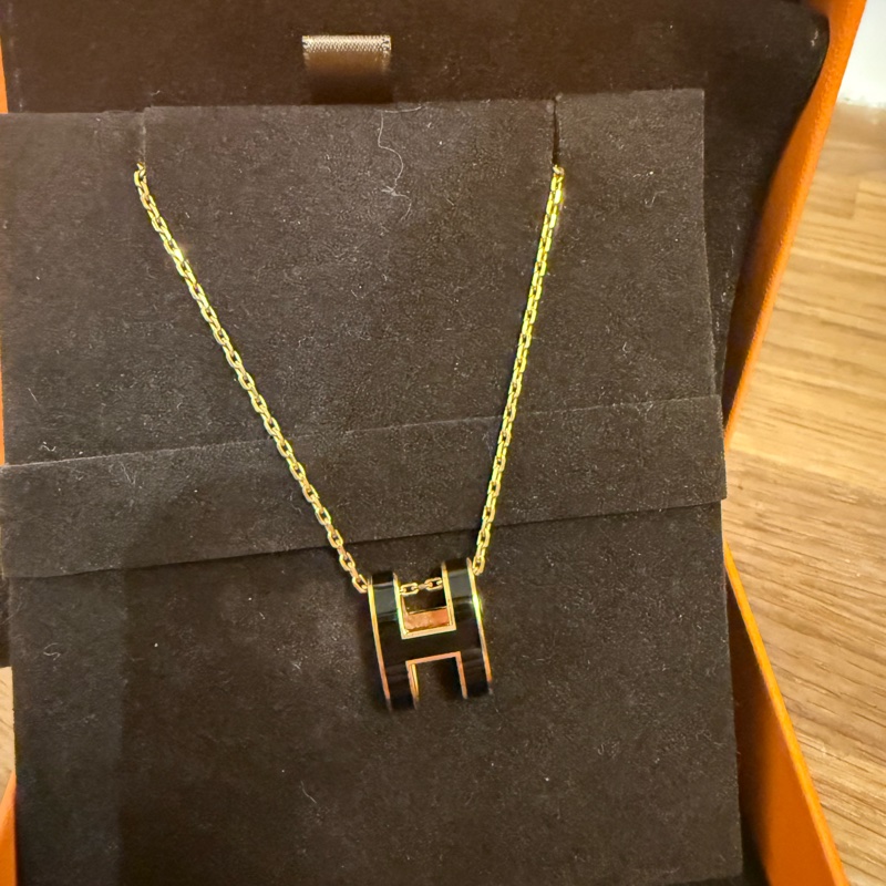 HERMÈS Hermes h pop 黑色金鏈-2
