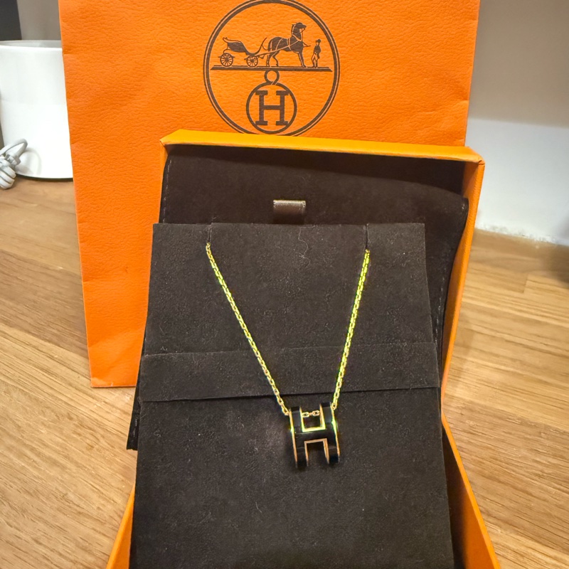 HERMÈS Hermes h pop 黑色金鏈-3