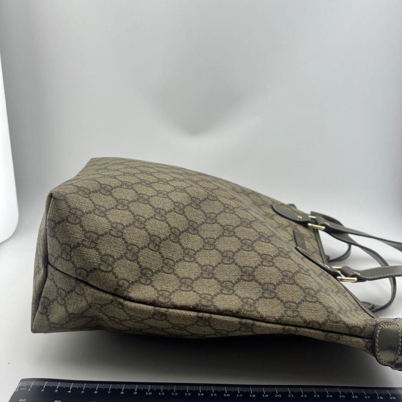 古馳 雙 G 印花帆布購物袋托特包-5