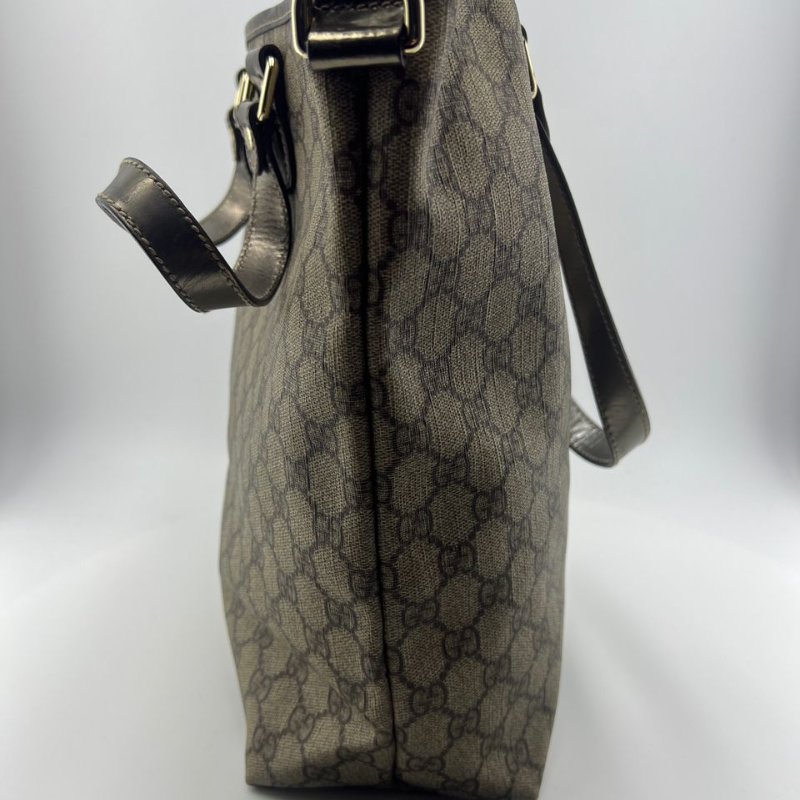 古馳 雙 G 印花帆布購物袋托特包-6