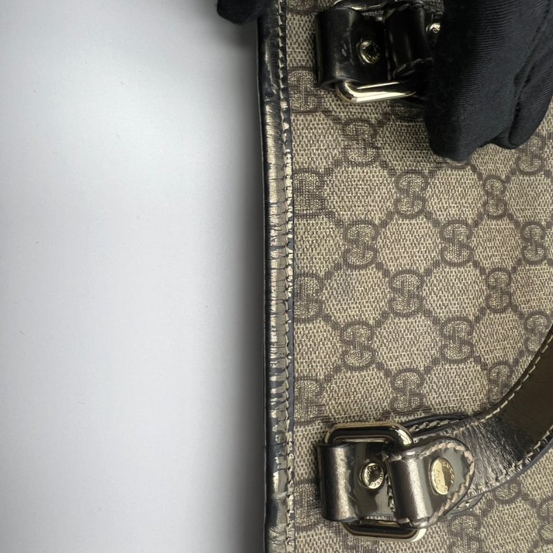 古馳 雙 G 印花帆布購物袋托特包-19