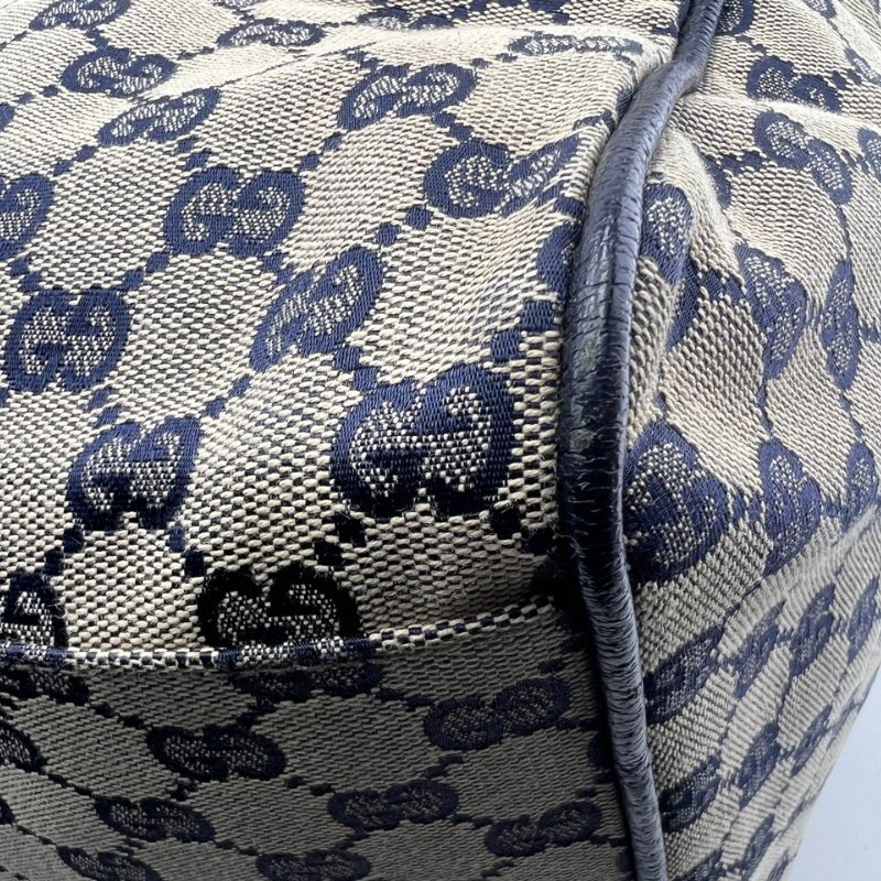 古馳 經典雙 G 老花帆布波士頓包-9