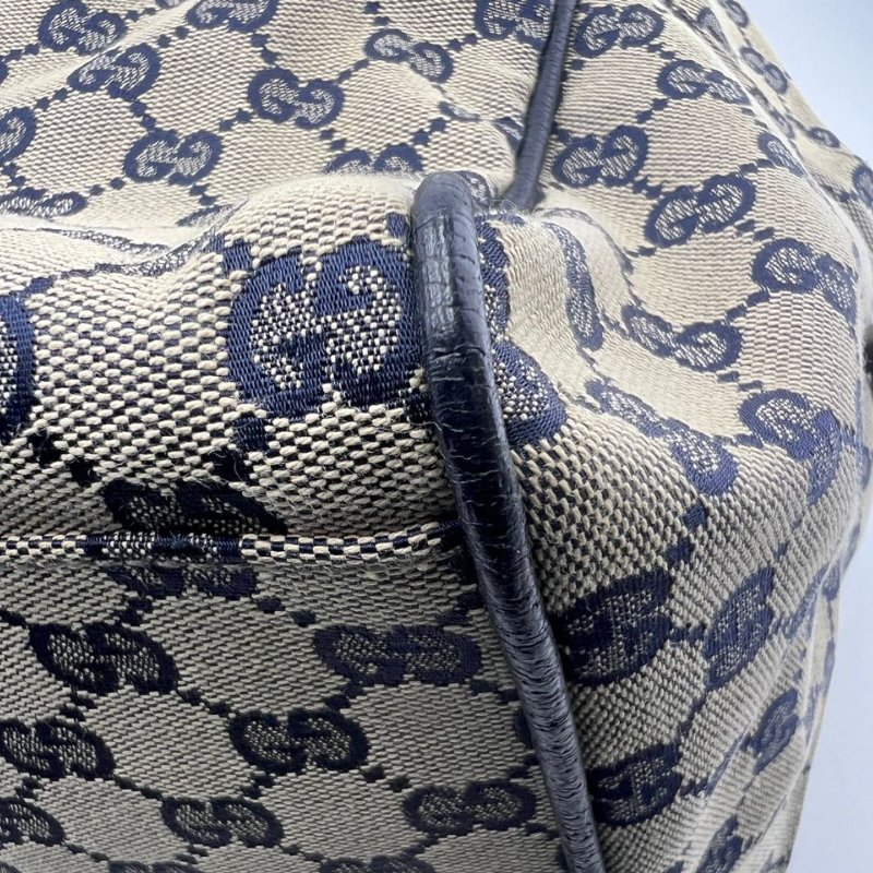 古馳 經典雙 G 老花帆布波士頓包-16