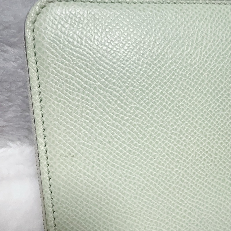 《招財綠 狗來富 好多狗狗》Hermes愛馬仕氣泡綠絲巾長夾 花園狗Silk In Epsom小牛皮拉鏈長夾-39