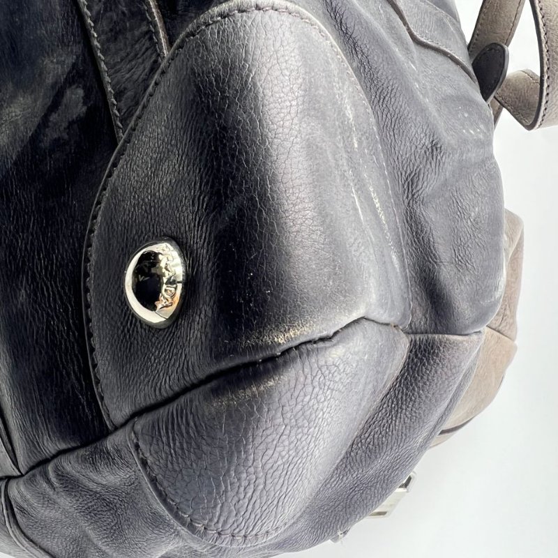 普拉達 做舊漸層皮革托特包-12