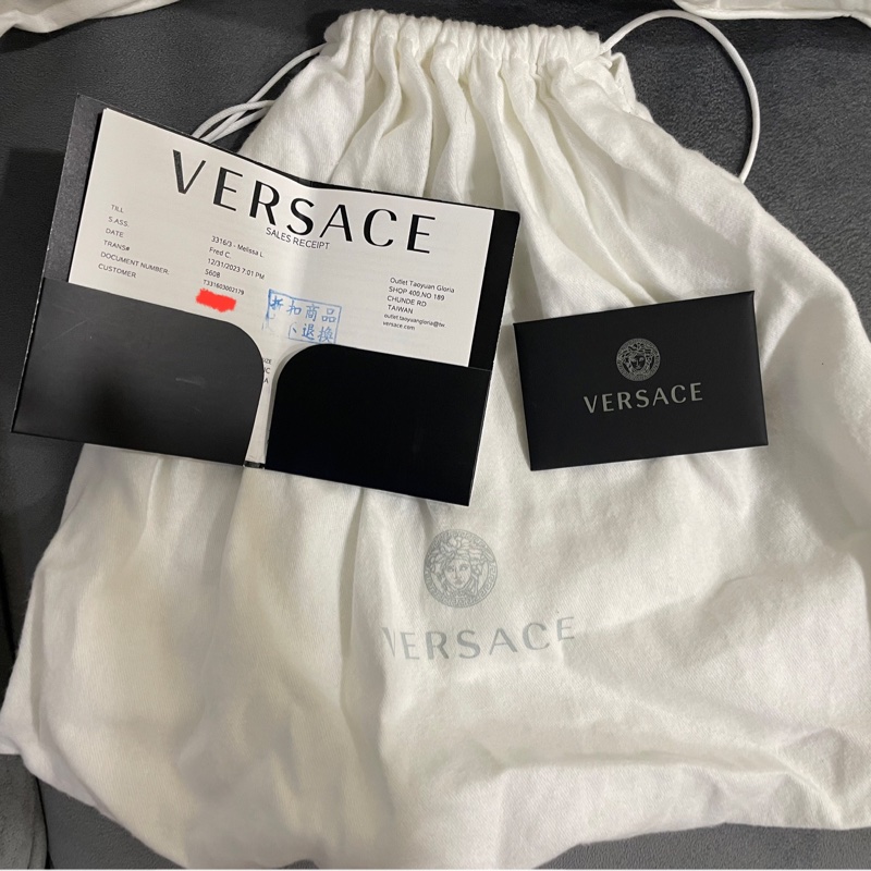 Versace 菱格紋肩背包-12
