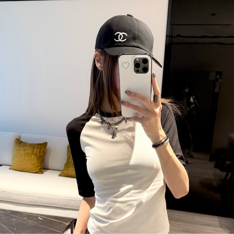 Chanel 刺繡雙C mark 黑色棒球帽🌙-8