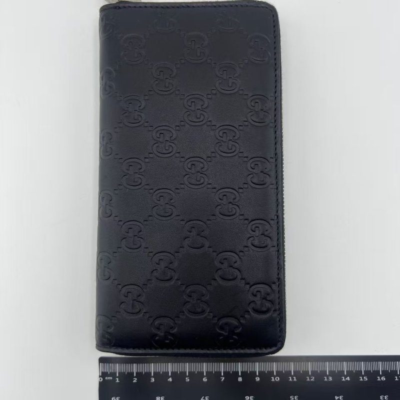 古馳 雙 G 壓紋皮革長款拉鍊錢包-2