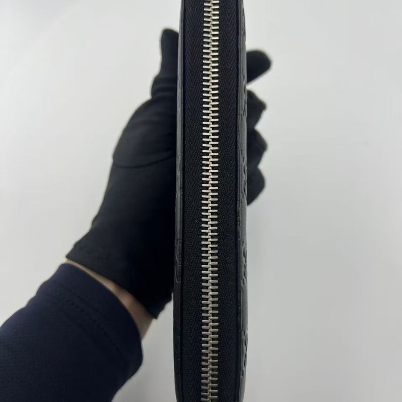 古馳 雙 G 壓紋皮革長款拉鍊錢包-3