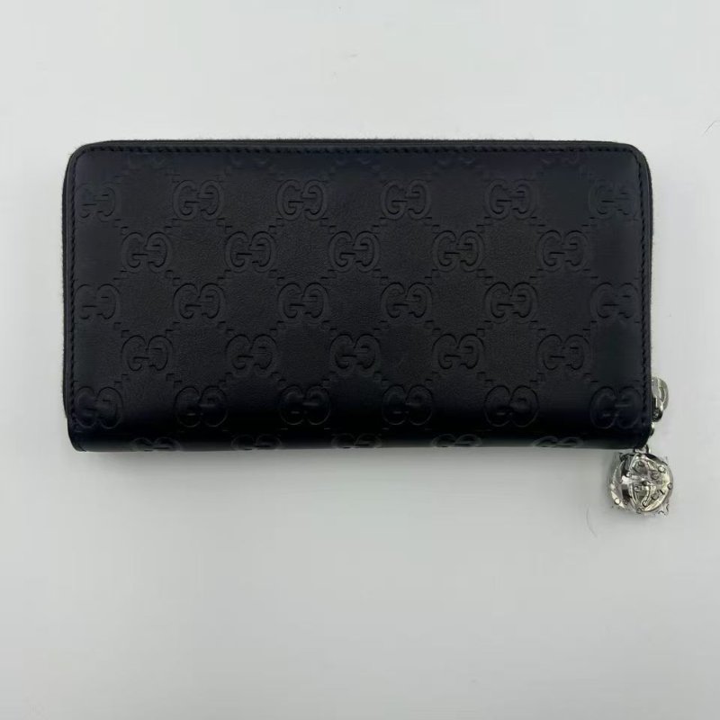 古馳 雙 G 壓紋皮革長款拉鍊錢包-7