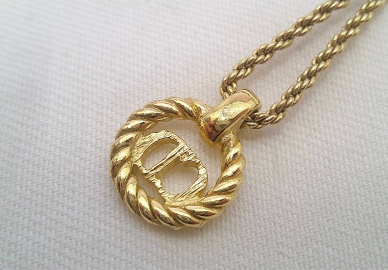 Christian Dior 經典金色CD麻花邊項鍊 極美✨-2