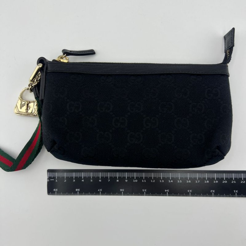 古馳 雙 G 老花帆布腋下包-0