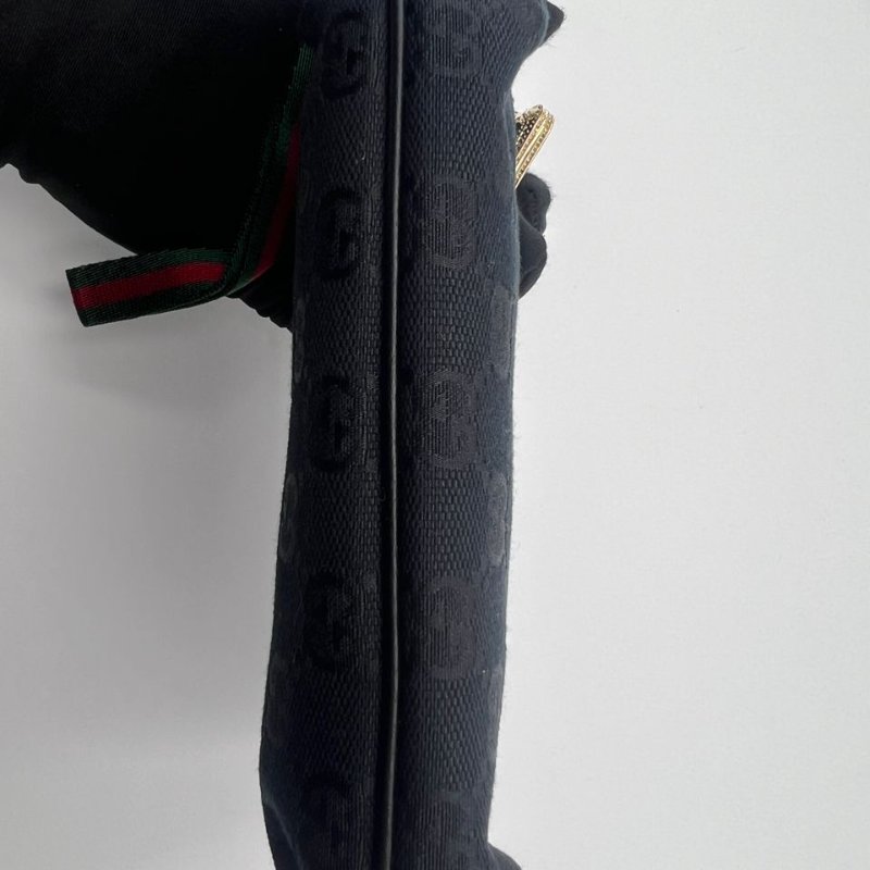 古馳 雙 G 老花帆布腋下包-7