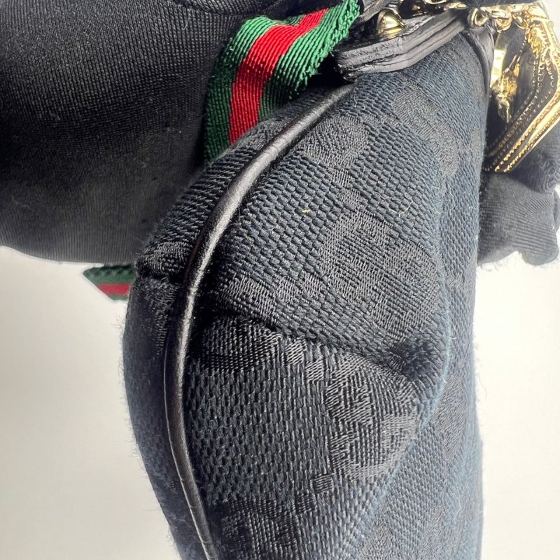 古馳 雙 G 老花帆布腋下包-8