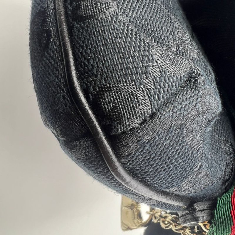 古馳 雙 G 老花帆布腋下包-9