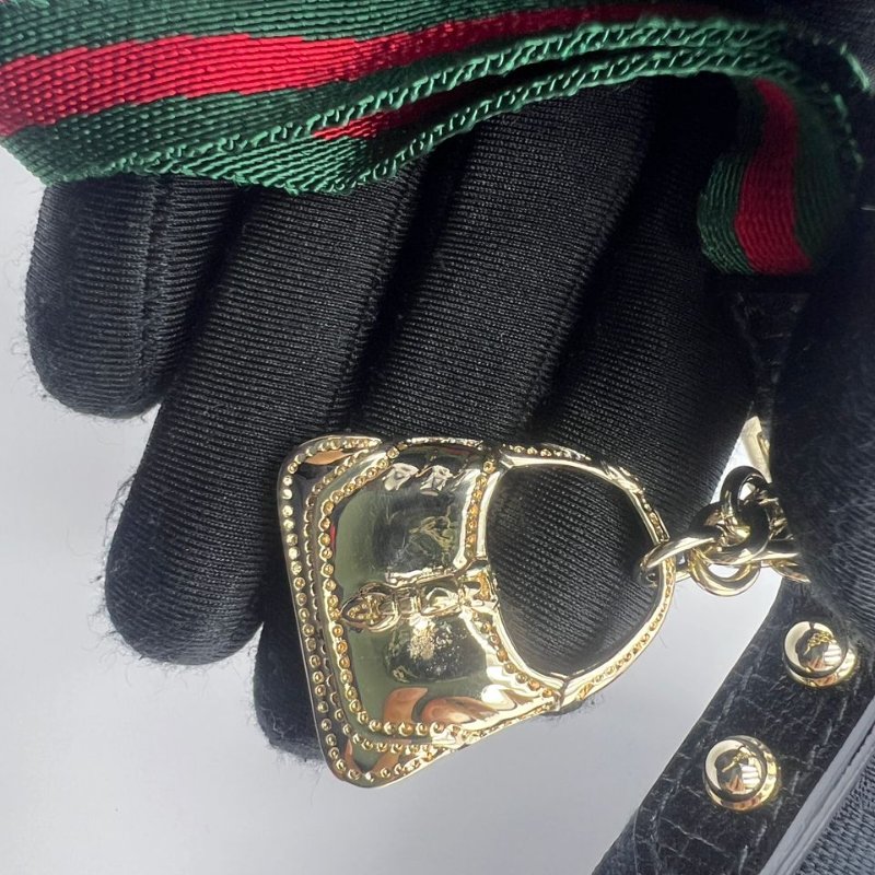 古馳 雙 G 老花帆布腋下包-12