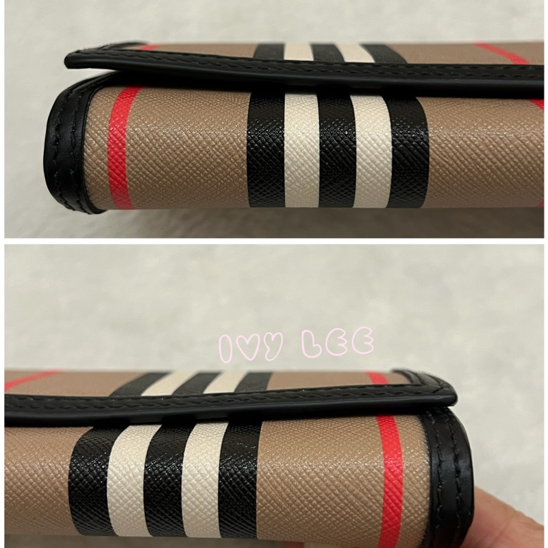 BURBERRY 巴寶莉 80730801 經典格紋帆布翻蓋信封 皮夾 長夾 正品 二手精品-10