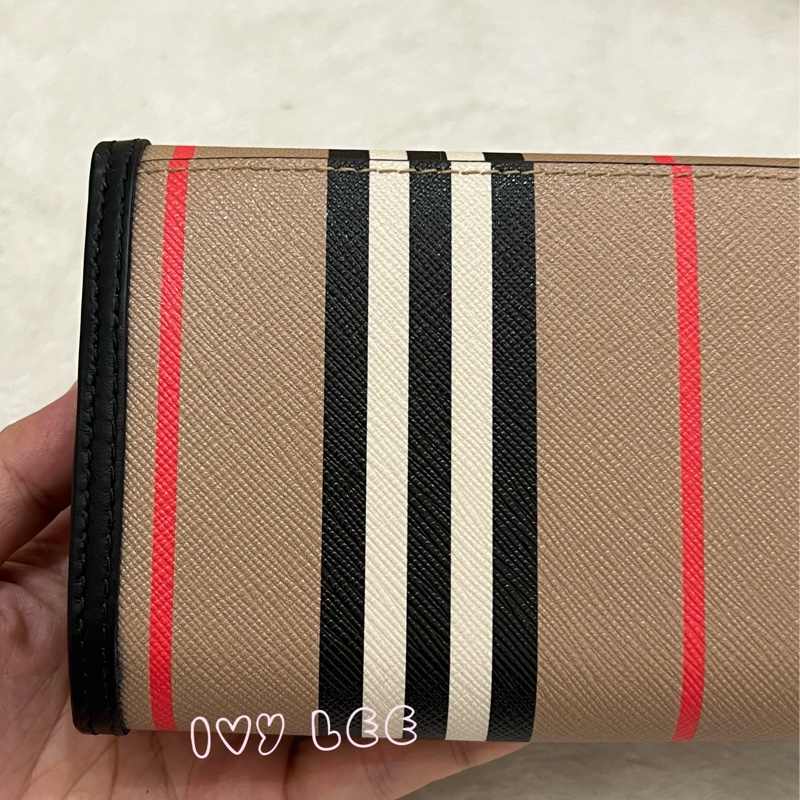 BURBERRY 巴寶莉 80730801 經典格紋帆布翻蓋信封 皮夾 長夾 正品 二手精品-20