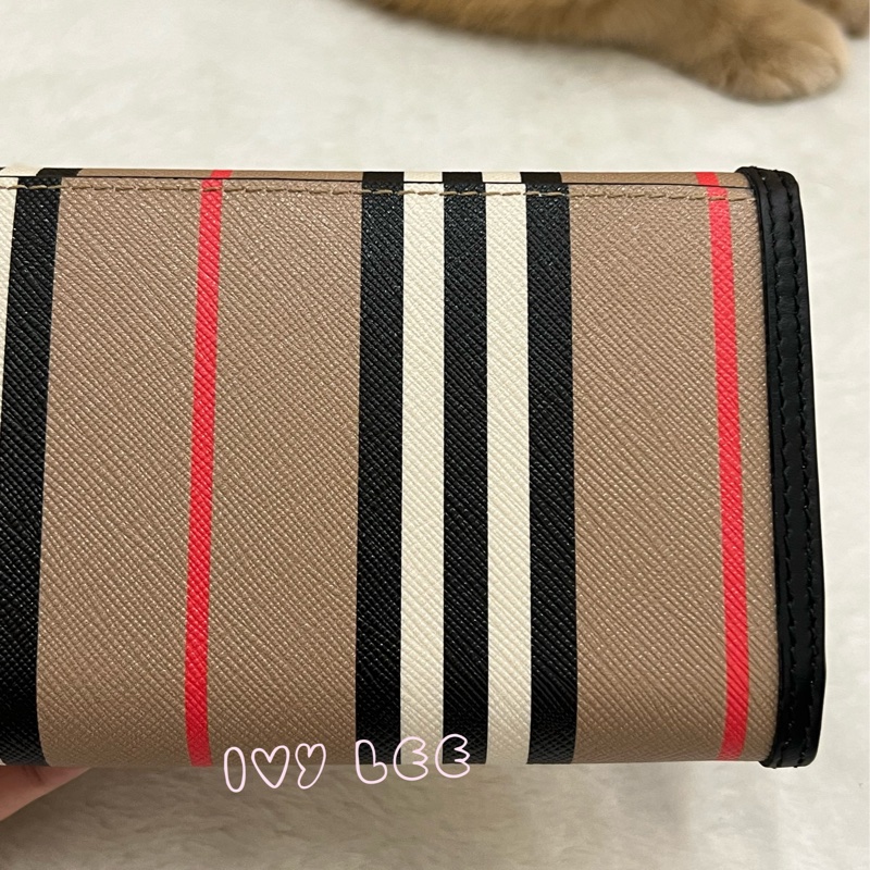 BURBERRY 巴寶莉 80730801 經典格紋帆布翻蓋信封 皮夾 長夾 正品 二手精品-21