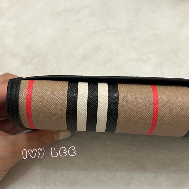 BURBERRY 巴寶莉 80730801 經典格紋帆布翻蓋信封 皮夾 長夾 正品 二手精品-22