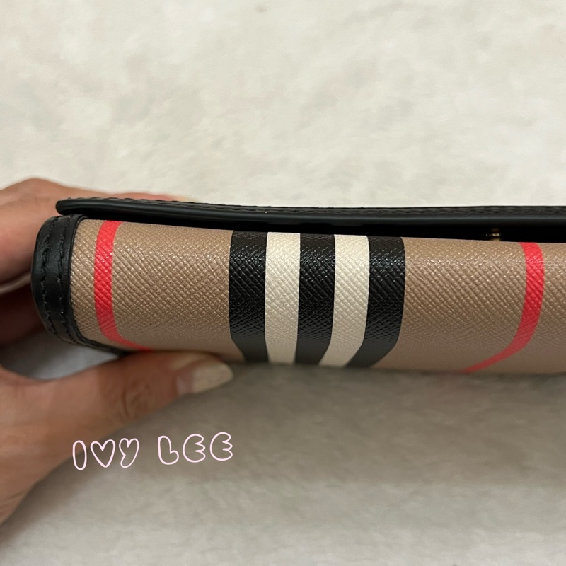 BURBERRY 巴寶莉 80730801 經典格紋帆布翻蓋信封 皮夾 長夾 正品 二手精品-24