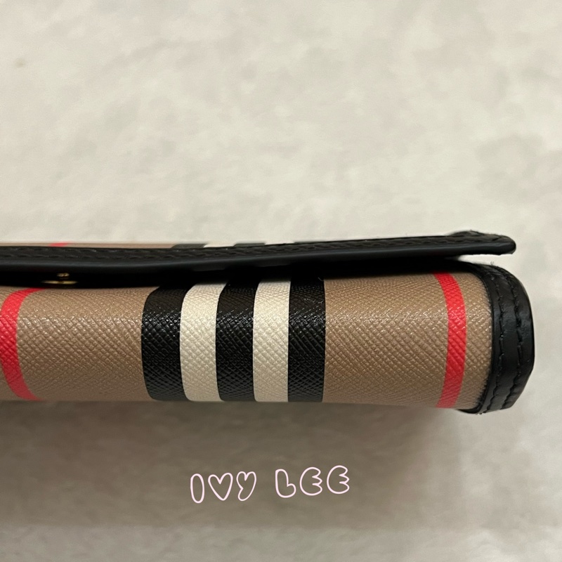 BURBERRY 巴寶莉 80730801 經典格紋帆布翻蓋信封 皮夾 長夾 正品 二手精品-25