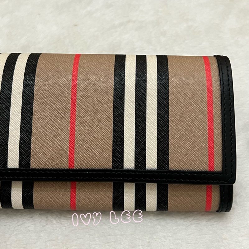 BURBERRY 巴寶莉 80730801 經典格紋帆布翻蓋信封 皮夾 長夾 正品 二手精品-27