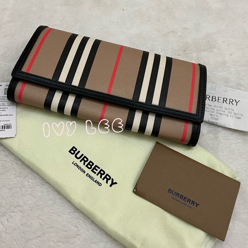 BURBERRY 巴寶莉 80730801 經典格紋帆布翻蓋信封 皮夾 長夾 正品 二手精品-28