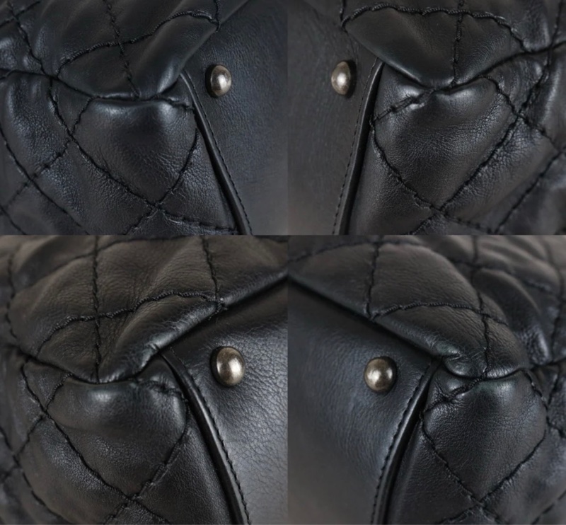 「JL精品代購」 9新 Chanel 香奈兒托特包 黑銀-6