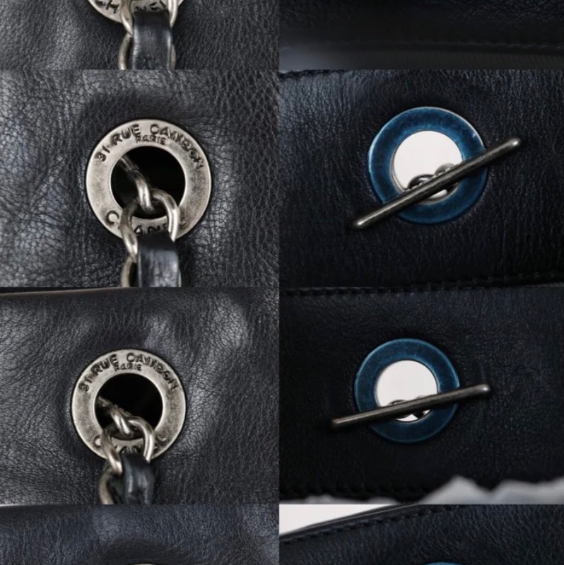 「JL精品代購」 9新 Chanel 香奈兒托特包 黑銀-12