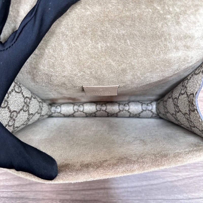 GUCCI 老花小號酒神肩背斜背鏈條包20*15*6 98新配件塵袋-2