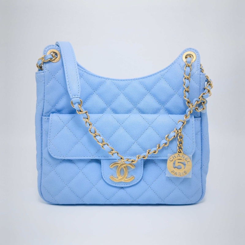 CHANEL 23P天藍色 天貓精靈中號手提肩背包22.5*21.5*7 99新配件塵袋-1