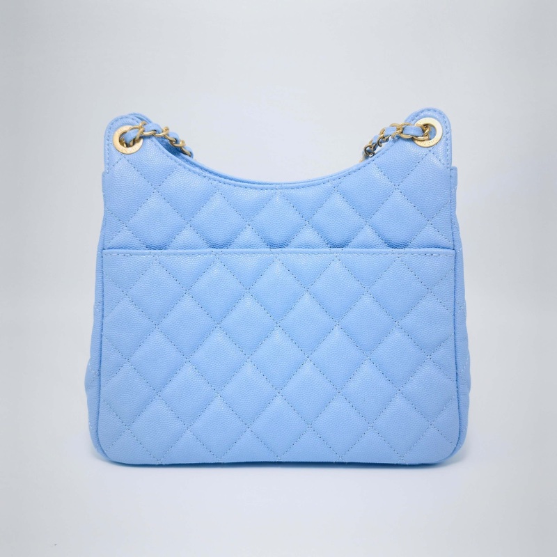 CHANEL 23P天藍色 天貓精靈中號手提肩背包22.5*21.5*7 99新配件塵袋-6