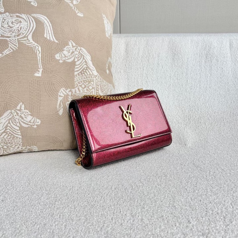 YSL 漆皮亮紅色Kate小號 20*13.5*5 98新配件塵袋-4