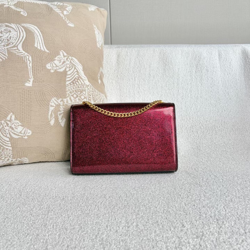 YSL 漆皮亮紅色Kate小號 20*13.5*5 98新配件塵袋-5