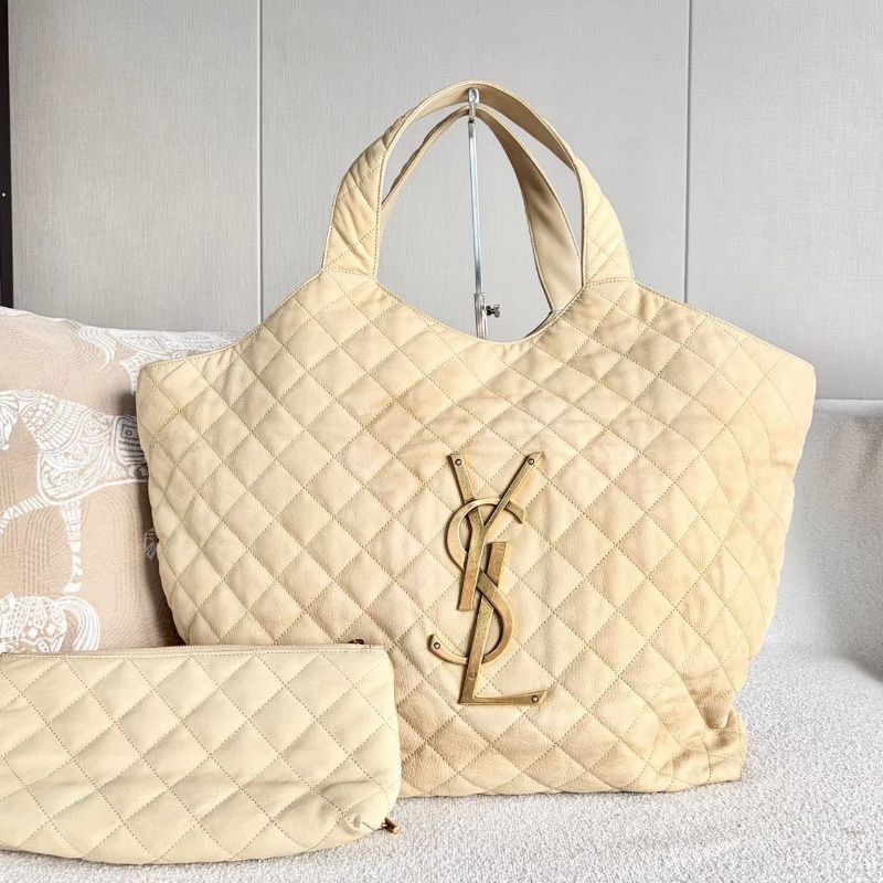 YSL ICARE托特包大號米色 金扣 41*36*8 99新配件塵袋-1
